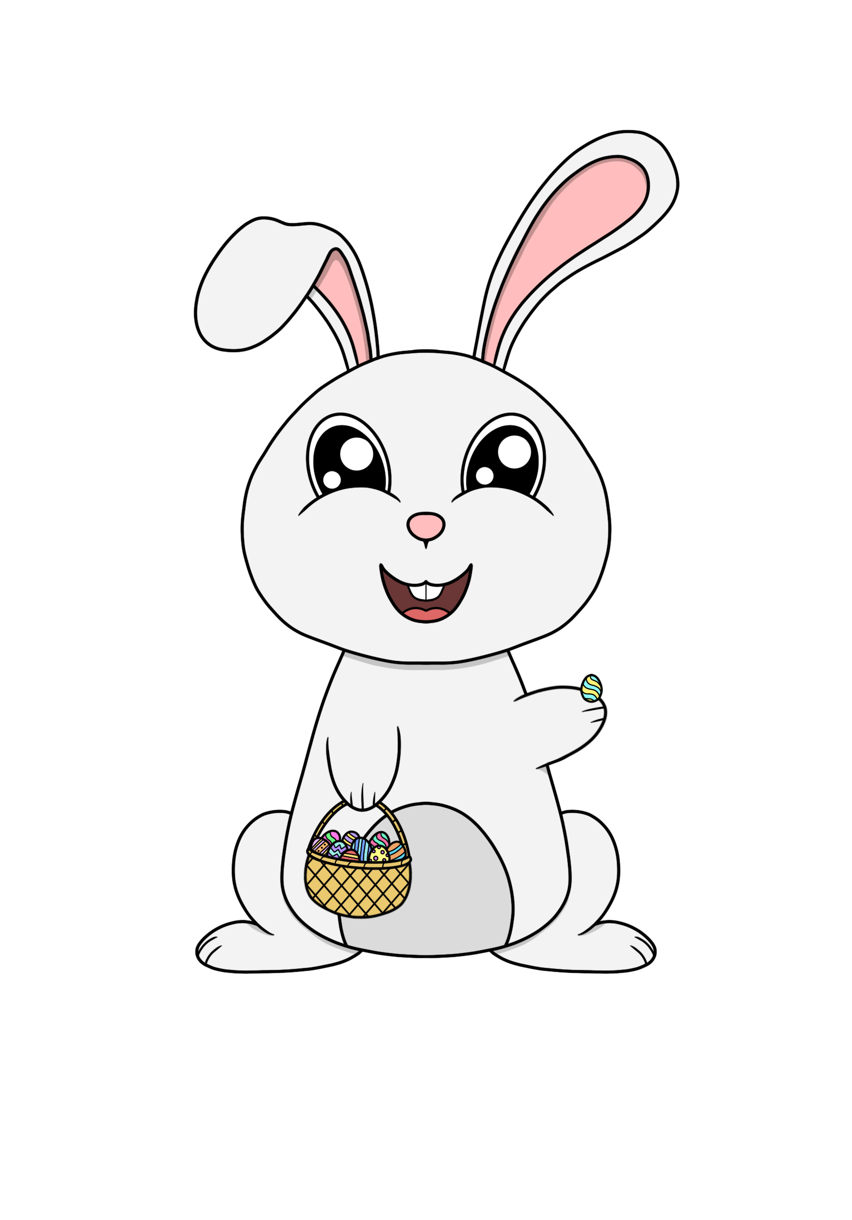 Copy of Easter bunny and eggs white