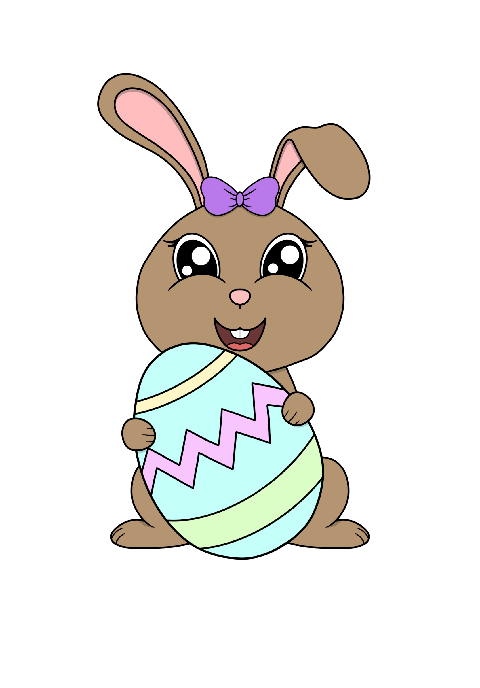 Copy of Girl bunny with egg brown