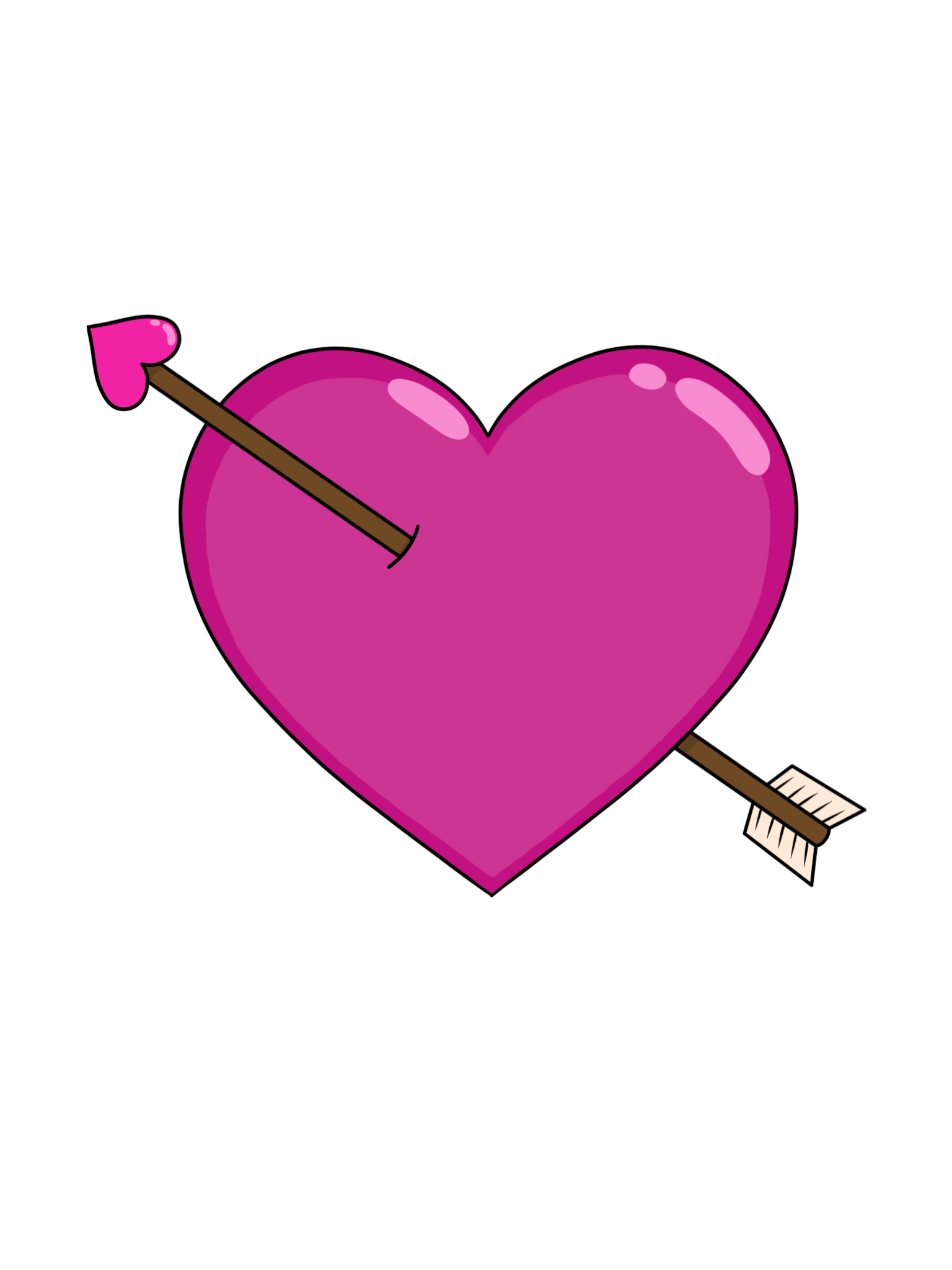 Heart and arrow pink
