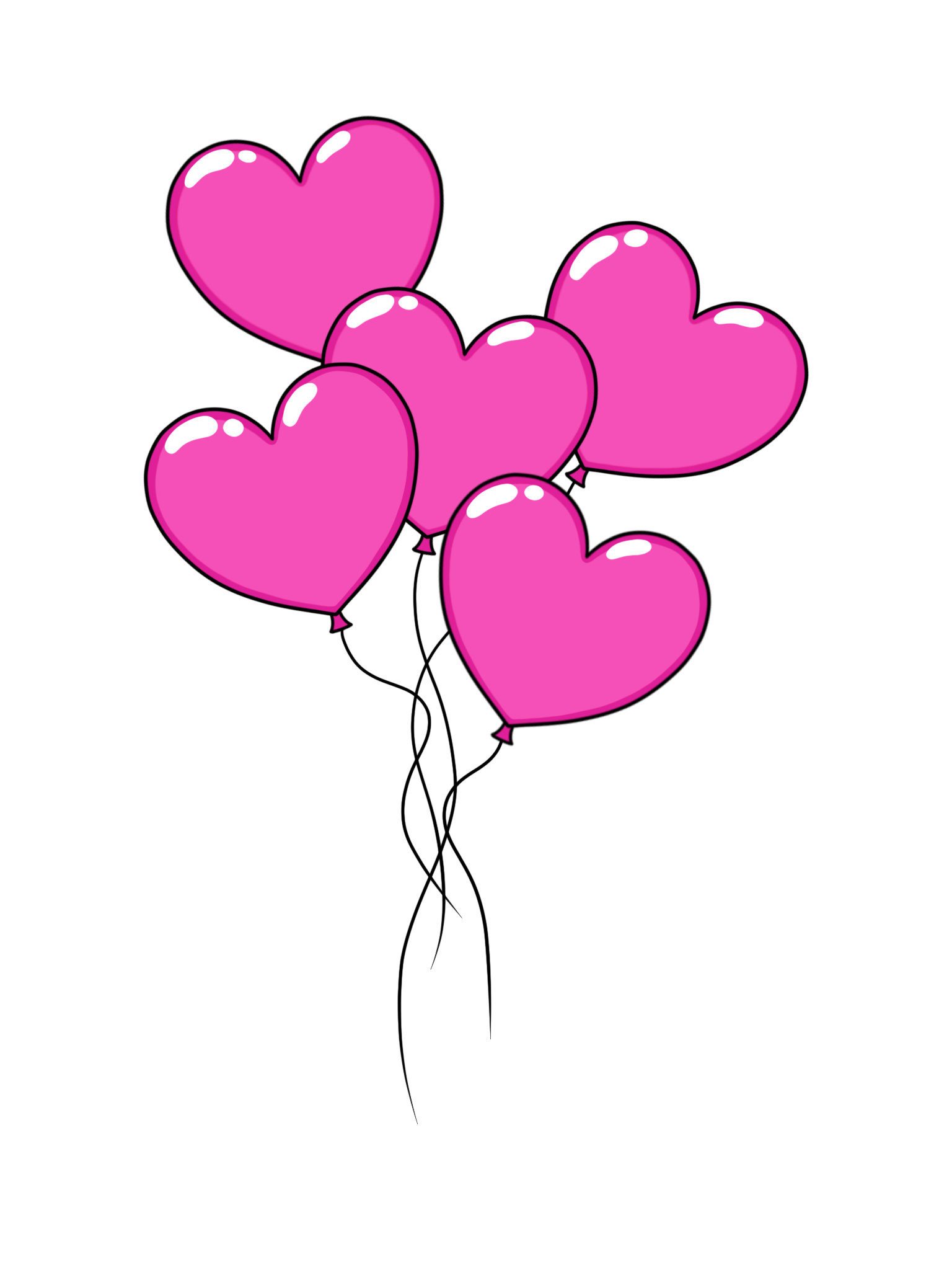 Heart balloons pink