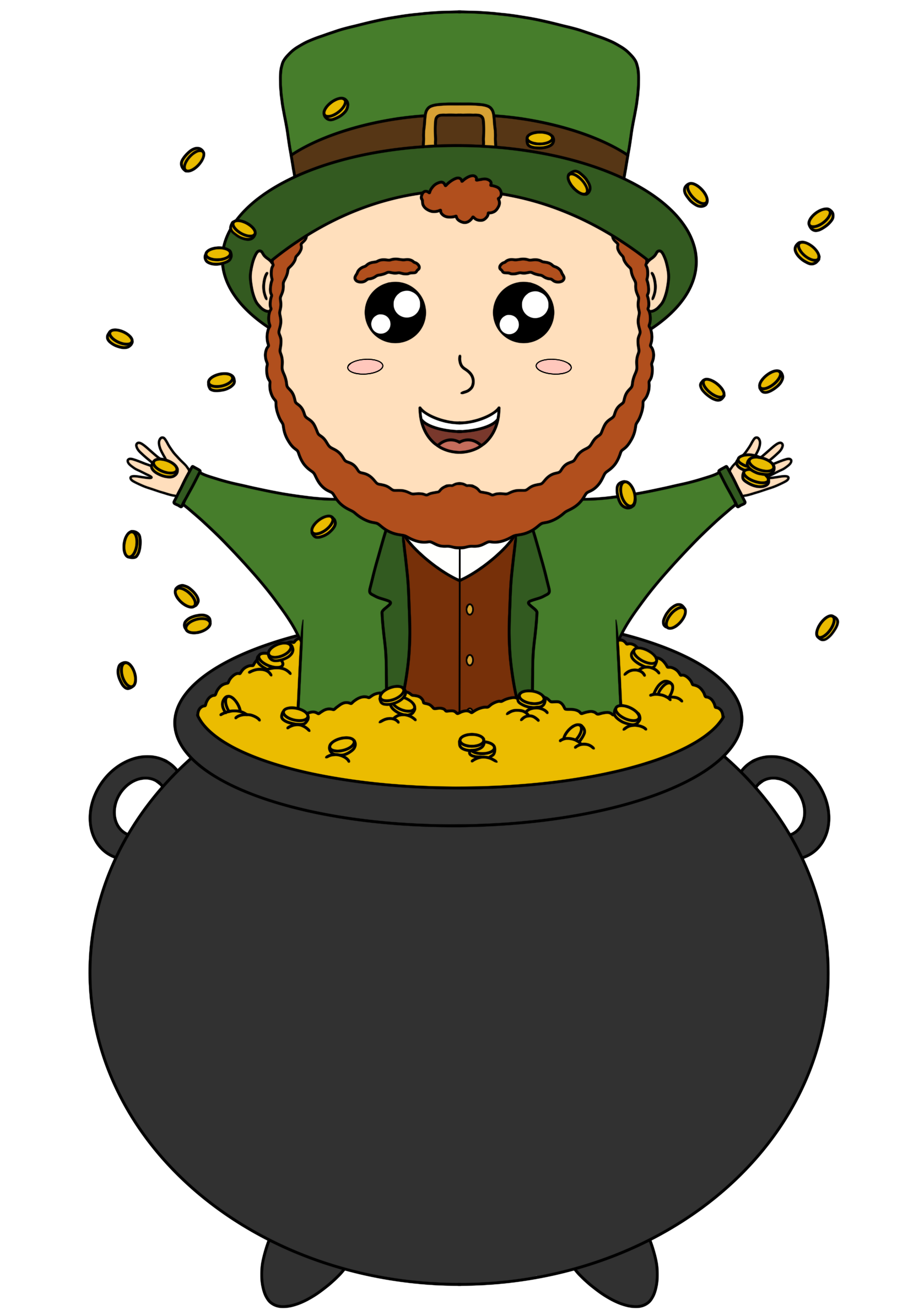 Leprechaun pot of gold color
