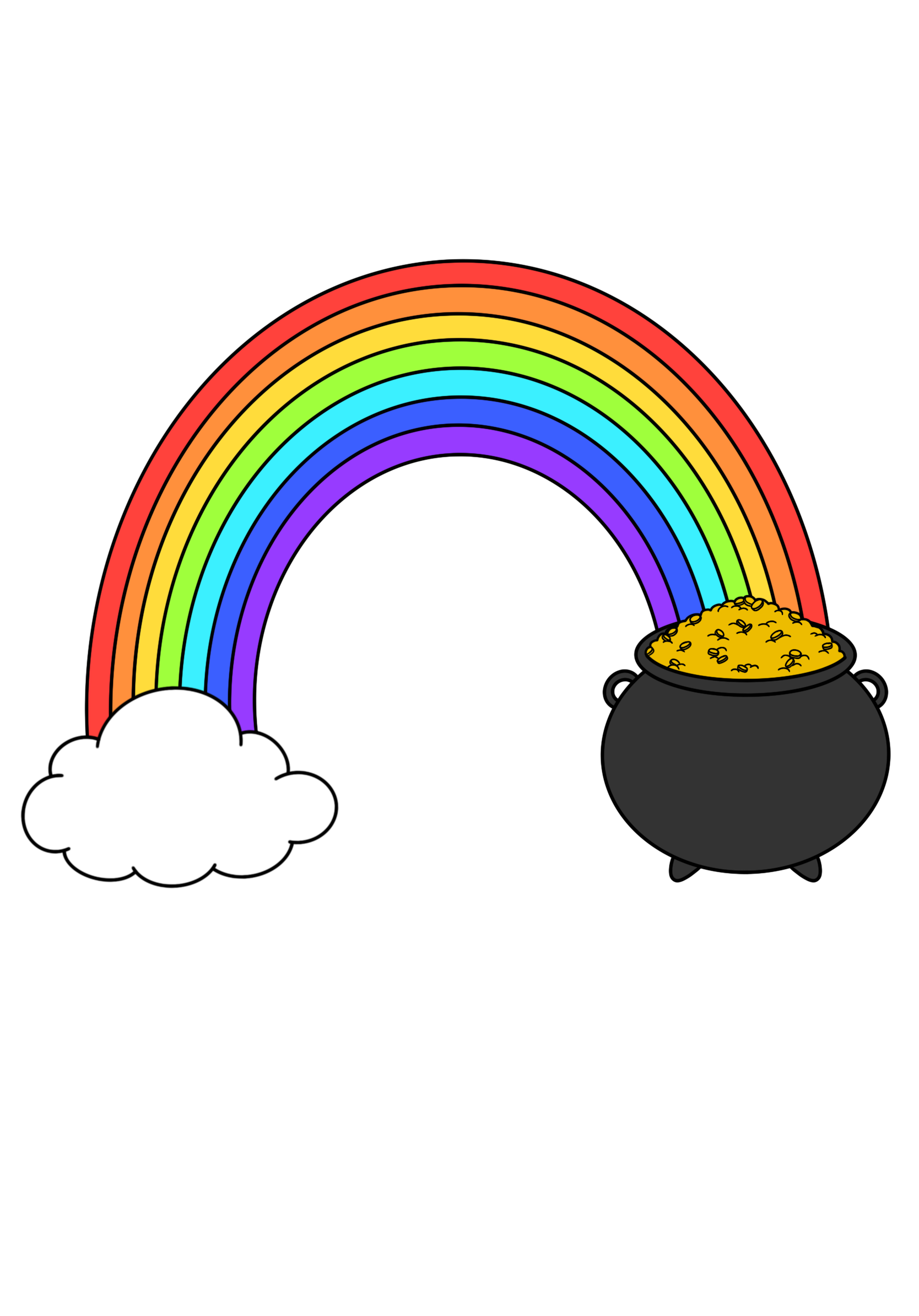 Rainbow pot of gold color